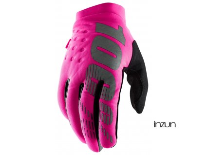 rukavice BRISKER, 100% dámské (růžová/černá) (Velikost XL)