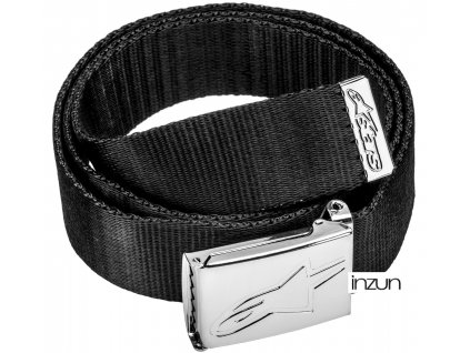 pásek AGELESS WEB BELT, ALPINESTARS (černý/ chrom přezka, textil)