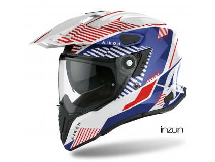 přilba COMMANDER BOOST, AIROH (lesklá bílá/modrá) 2023 (Velikost S)