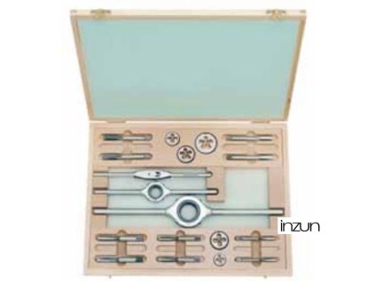 Závitníky a závitová očka UNF 1/4"-28 – UNF 1/2"-20, sada 18 dílů - Bučovice Tools