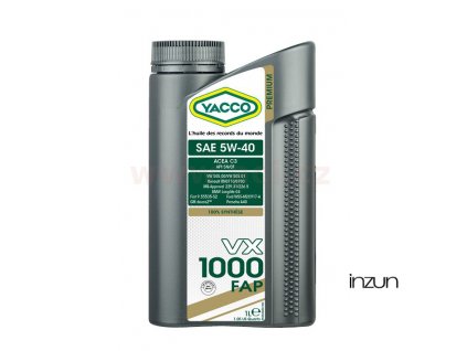 Motorový olej YACCO VX 1000 FAP 5W40, 1 L