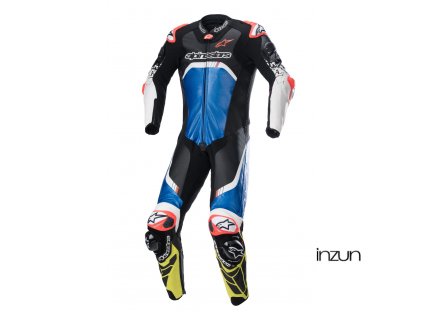 jednodílná kombinéza GP TECH 4, TECH-AIR kompatibilní, ALPINESTARS (modrá/žlutá fluo/červená fluo/černá/bílá) 2025 (Velikost 50)