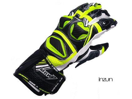 Rukavice na motocykl MBW GT-TECH GREEN černo-žluto-bílé velikost S (Velikost: M)