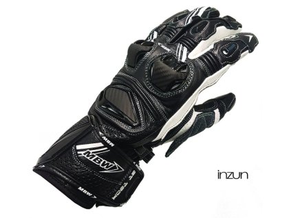 Rukavice na motocykl MBW GT-TECH BLACK černobílé velikost S (Velikost: S)