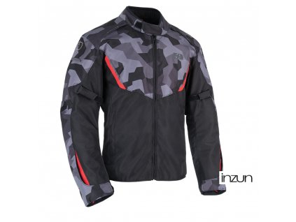 bunda DELTA 1.0, OXFORD (šedá camo/červená/černá) (Velikost XL)