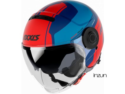 Otevřená helma AXXIS RAVEN SV ABS milánská matná modrá červená L (Velikost L)