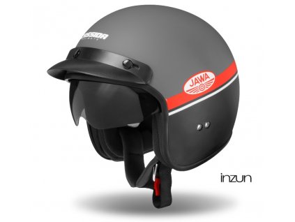 přilba Oxygen Jawa OHC, CASSIDA (šedá matná/červená/černá/bílá) (Velikost M (57 až 58 cm))