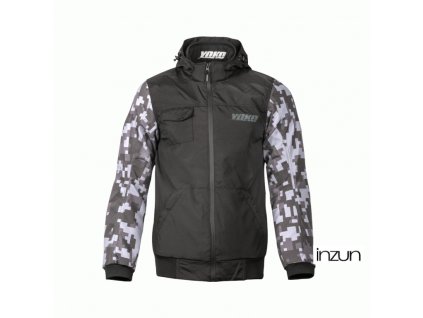 Bunda YOKO SKLODDI černá / maskáč / šedá L (Velikost L)