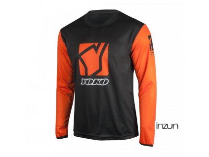 Motokrosový dres YOKO SCRAMBLE černý / oranžový L (Velikost L)