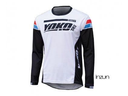 Motokrosový dres YOKO TRE bílá/černá L