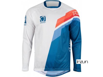 Dětský motokrosový dres YOKO VIILEE white / blue / fire L (Velikost L)