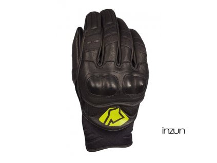 Krátké kožené rukavice YOKO BULSA černý / žlutý M (8)