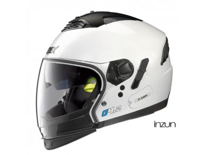 Moto helma Grex G4.2 PRO Kinetic N-Com Metal White 4 (Velikost L)