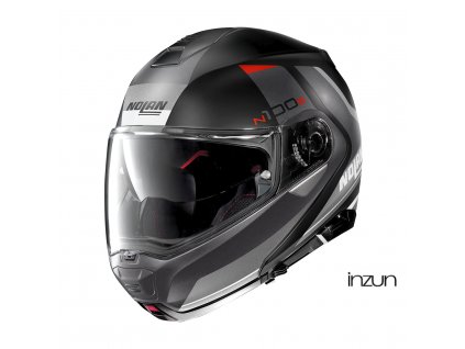 Moto helma Nolan N100-5 Hilltop N-Com Flat Black 47 (Velikost M)