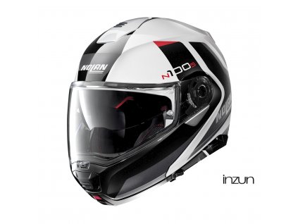 Moto helma Nolan N100-5 Hilltop N-Com Metal White 48