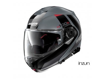 Moto helma Nolan N100-5 Hilltop N-Com Slate Grey 64 (Velikost M)