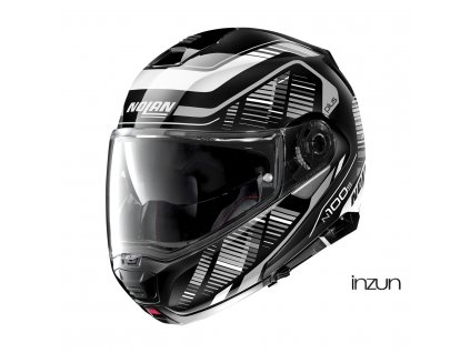 Moto helma Nolan N100-5 Plus Starboard N-com Glossy Black 44 (Velikost M)