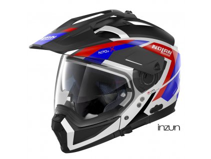 Moto helma Nolan N70-2 X Grandes Alpes N-Com Metal White 26 (Velikost XL)