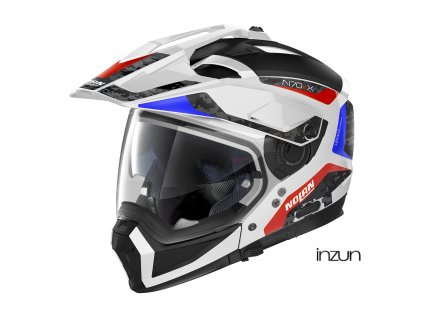 Moto helma Nolan N70-2 X Torpedo N-Com Metal White 45 (Velikost XL)