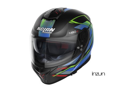 Moto helma Nolan N80-8 Thunderbolt N-com Flat Black 31 (Velikost M)