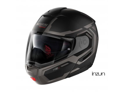 Moto helma Nolan N90-3 Driller N-Com Flat Black 23 (Velikost M)