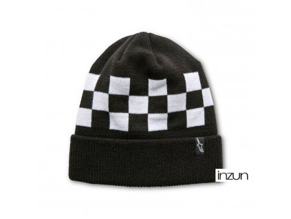 čepice CHECKED BEANIE, ALPINESTARS (černá/bílá)