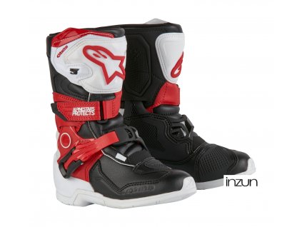 boty TECH 3S KIDS, ALPINESTARS, dětské (bílá/černá/červená) 2026 (Velikost 30,5)