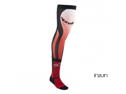 ponožky pod ortézy KNEE BRACE, ALPINESTARS (červená fluo/bílá/černá) 2024