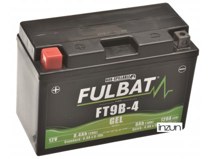 baterie 12V, YT9B-4 GEL, 8Ah, 120A, bezúdržbová GEL technologie 150x68x105, FULBAT (aktivovaná ve výrobě)