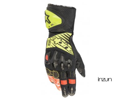 rukavice GP TECH 2, ALPINESTARS (černá/žlutá fluo/bílá/červená fluo) 2024