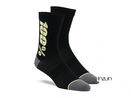 ponožky RYTHYM Merino Wool, 100% - USA (černá/žlutá)