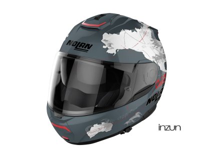 Moto helma Nolan N100-6 Legend Checa Slate Grey N-COM 30 (Velikost XS)