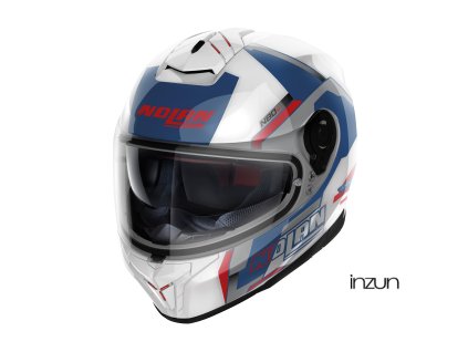 Moto helma Nolan N80-8 Wanted N-com Metal White 75 (Velikost XS)