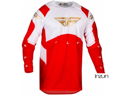 Dres EVOLUTION DST. FLY RACING - USA 2024 (červená/bílá/červená iridium) (Velikost L)