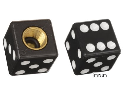 čepičky ventilků Lucky Dice, OXFORD (černé, pár)