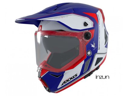 Enduro helma AXXIS WOLF DS roadrunner C7 matná modrá L