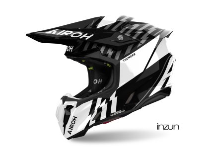 přilba TWIST 3 Thunder, AIROH (lesklá černá/bílá) 2025 (Velikost L)