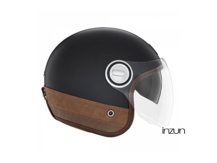 Přilba HERITAGE, NOX PREMIUM (černá matná, hnědá kůže) 2026 (Velikost XS)