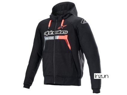 bunda CHROME IGNITION HOODIE, ALPINESTARS (černá/červená fluo/šedá/bílá) 2026 (Velikost L)