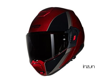 Moto helma Nolan N120-1 Verniciatura Speciale N-com Rosso 344 (Velikost L)