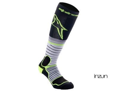 ponožky MX PRO, ALPINESTARS (černá/žlutá fluo/šedá) 2026 (Velikost M)