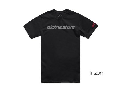 triko LINEAR WORDMARK 2.0 CSF, ALPINESTARS (černá/šedá/červená) (Velikost L)