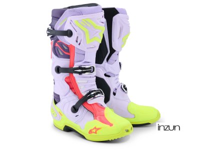 boty TECH 10 SUPERVENTED, ALPINESTARS (fialová/žlutá fluo/růžová) 2026 (Velikost 42)