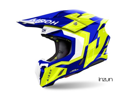 přilba TWIST 3 Dizzy, AIROH (lesklá modrá/žlutá) 2025 (Velikost 2XL)