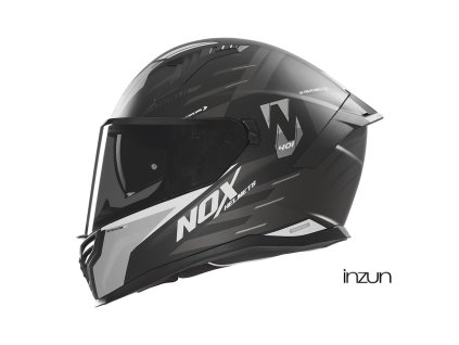 přilba N401 Crower, NOX (černá matná, stříbrná) 2025 (Velikost L)