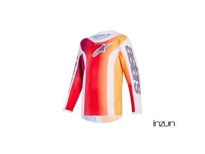 dres FLUID PORTL YOUTH, ALPINESTARS, dětské (červená/oranžová/světle šedá) 2026 (Velikost M)