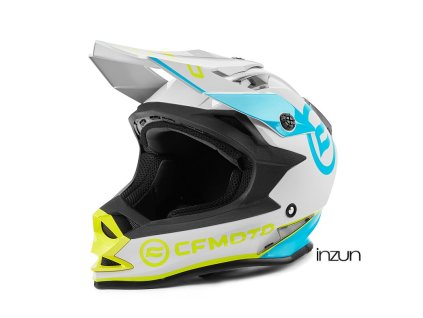 Off-road helma CFMOTO V321_šedá/modrá/žlutá_L (Velikost L)