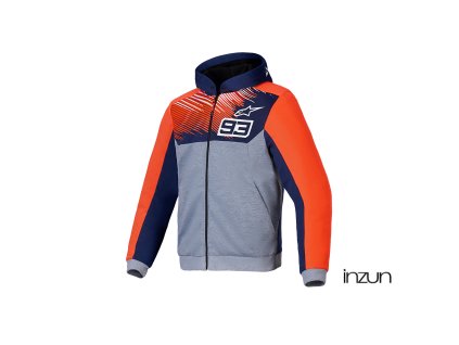 bunda CHROME V2 SPORT HOODIE MM93 kolekce, ALPINESTARS (světle šedá/modrá/červená fluo) 2026 (Velikost S)