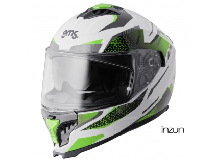 Integrální helma GMS GELERO ZG12701 bílo-zeleno-šedá 2XL (Velikost 2XL)