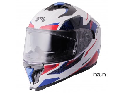 Integrální helma GMS GELERO ZG12701 bílo-červeno-modrá 2XL (Velikost 2XL)